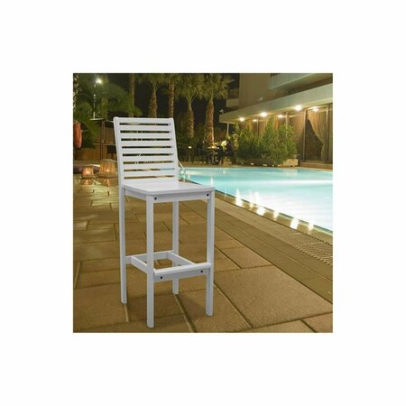 VIFAH Bradley Outdoor Bar Chair in White V1356